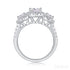 18k Round Moissanite 3 Stone Halo Engagement Ring Alaina